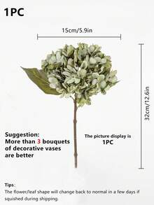 1/80PCS Romantic Artificial Hydrangea Flowers Centerpieces Plastic Flowers Silk Bouquet For Home Decor, Wedding Decorations, Fall Decor, Autumn Decor, Room Decor, Kitchen Accessories, Dining Room, Bedroom Decor, Bathroom Accessories, Hotel Party Event Gifts Handheld Flower Arrangement For Valentine's Day Living Room/Table Decoration/Bride's Bouquet/Outdoor Garden - Green - View 2