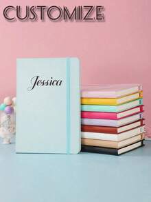 Custom A5 Strap Notebook, PU Hard Leather, Simple Design, Thick Skin Feeling, Ballpoint Pen Set, Business Book, Conference Book, Office Notebook, Student Diary, Student Supplies, Back To School, School Supplies, Taking Notes, Learning Writing, Work Book, Office,Christmas Gift Supplies