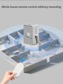 Automatic Light-Off Tool, Light-Off Assistant, Slouchy Light-Off Tool, Wireless Light-Off Tool, Light-Off Gadget, Remote Light-Off, Easy Installation, Wireless Furniture Light Switch, No Wiring Required, Can Be Stuck Anywhere, Slouchy Light-Off Helper - Grey - View 4