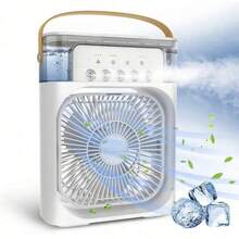 Ventilador de escritorio 3 en 1, enfriador y humidificador con luz LED USB 3 en 1 - Verde - Ver 2