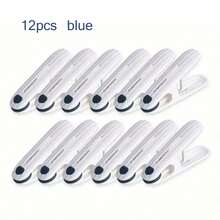 12pcs Windproof Hangers, Air Dried Clothes, Socks, Underwear Fixing Clip Clips, Household Plastic Small Clips, Food And Snack Bag Sealing Clips, Photo Clips, Household Items