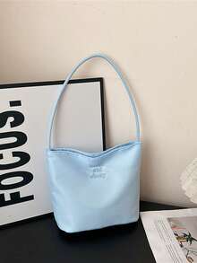 新款女士水桶包，简约休闲百搭手提包，尼龙材质女士单肩包，腋下包 - 彩色 - 查看 18