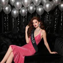 Finally 21 Birthday Sash With Silver&Red&Rose Red&Rainbow Foil Glitter, 21st Birthday Decoration Sash,21st Birthday Sash For Women Man,Twenty One Sash Party Favors Supplies - Multicolor - View 4