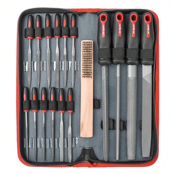 17 Piece Metal Hand &Amp; Needle File Tool Kit Set. Large &Amp; Small Mini T12 Carbon Steel Flat, HalfRound, Round &Amp; Tria...