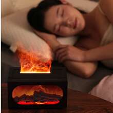 Fireplace Aroma Diffuser With Flame Ambient Light, Waterless Power-Off Protection, Fine & Large Mist Output, Quiet Humidification - Suitable For Multi-Scenario Use: Home, Desktop & Office - Multicolor - View 10
