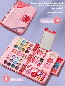 女孩过家家化妆套装，儿童公主装扮玩具，含唇彩、眼影、指甲油，圣诞节生日礼物，适合3-12岁儿童 - 彩色 - 查看 10