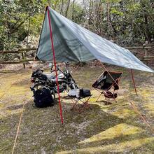 Hammock Camping Tarp Rain Fly, Waterproof Tent Shelter Awning Sunshade Cloth Picnic Mat For Outdoor HiFKing Beach BackpacFKing - Included Guy Lines & Stakes{Inchcolor_nameinch:Inch#04Greyinch,Inchsize_nameinch:Inch7.3x7.3ftinch} - #04灰色 - 查看 7