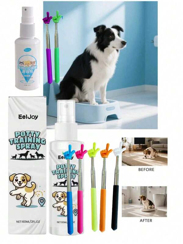 Dog Toilet Training Spray 60ml (Upgraded 100ml) Trains Dogs To Go To The Toilet In A Fixed Place Every Day. By Guiding The Use Of This Spray, It Is Specially Designed For Pet Dogs, Suitable For All Ages, Easily Guiding Pets To Develop The Good Habit Of Defecating In A Fixed Place, Helping Pets To Quickly Identify The Defecation Area And Accurately Locate It