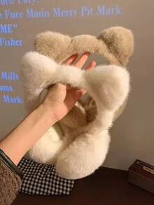 舒适可爱的猫耳耳罩，女孩款 - 柔软涤纶材质，秋冬时尚必备