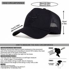 1pc Men's Antlers Embroidered Baseball Mesh Cap , Adjustable Outdoor Sun Protection Casual Hat , Suitable For Spring And Summer Travel , Beach Parties - Hitam - View 3