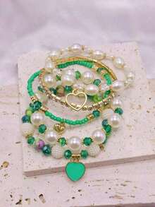 Beaded Bracelets, Fashion Multilayer Wrist Bracelet Set For Women - Nhiều màu - Xem 10