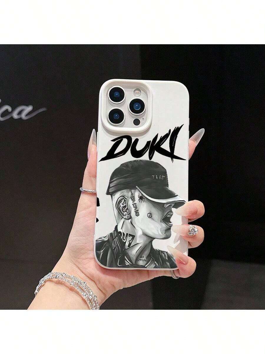 Fast EU Shipping (DE & ES) Halloween New 1 Duki Cartoon Character Pattern Matte Design Liquid Large Hole White Phone Case Anti-Fall Luxury Simple Protection Shockproof Durable Full Coverage Suitable For IPhone 16 Pro Max/16 Pro/16/16 Plus/15/15 Plus/15 Pro/15 Pro Max 14/14 Plus/14 Pro/14 Pro Max 13/13 Pro/13 Pro Max 12/12 Pro/12 Pro Max 11/11/11 Pro Max 17/17 Air/17 Pro/17 Pro Max Series Printed Phone Case Is The Perfect Gift For Birthday Girlfriend Boyfriend Friends Family And Yourself,  Phone - 黑色 - 查看 1
