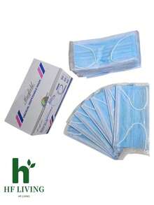 Paquete De Cubrebocas en Caja de 50 Piezas individuales MAYFIELD MEDICO - Azul - Ver 3
