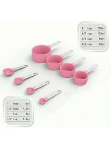 8pcs Measuring Cups & Spoons Set, Stackable Cups And Spoons, Nesting Measure Cups With Stainless Steel Handle, Kitchen Gadgets For Cooking & Baking