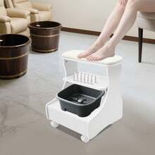 Multifunktionaler Fußbadhocker – Perfekt für Fußpflege & Massage – Robuste Bauweise mit 4 Rädern und weichem Kissen – Ideal für Schönheitssalons, Medizinische Kliniken, Friseursalons & Familienbäder, Perfekt für Fußbäder, Fußpediküren & Fußmassagen, Bequem zu bewegen & Stabil