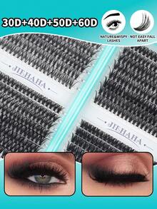 XISHIYO 640 Stücke Wimpernbüschel, gekräuselte Wimpernbüschel, unabhängige Wimpernbündel, 3D-Effekt, handgefertigte Kunstwimpern, weiche anpassbare Wimpernverlängerung, ultraleichte Kunstwimpern, gemischte Länge, synthetisches Nerzhaar, Einzelbündeldesign, geeignet für den täglichen Gebrauch, Partys und verschiedene Anlässe - Verschiedenfarbig - Übersicht 5