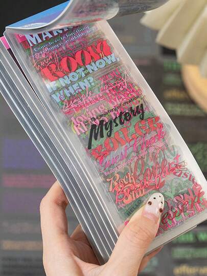 1 Book 50pcs Astrology Literature Series English Sticker Book, Exquisite Layout, Versatile INS Style Material For Scrapbooking, Phone Case, DIY Decor, Back To School