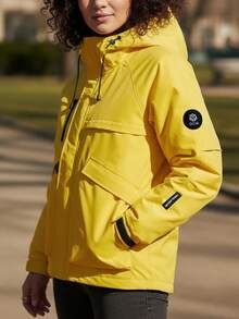 Women's Outdoor Waterproof Hooded Jacket - Warm Windproof Softshell Cargo Coat