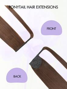 Ponytails Hair Extensions Human Hair Clip In Ponytail Human Hair Straight Human Hair Daily Use Easy To Wear Ponytail Extension For Women Nature Color Long Straight Wrap Around Pony Tails Hair Extensions - S4 - 查看 3