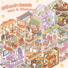 6 Simulation Scenes + 12 Sticker Sheets, DIY House Stickers, 3D Miniature Dollhouse Micro Landscape DIY Scrapbooking Wall Art, Landscape And Handmade Labels, Reusable Tiny House Scene Series In Multiple Sizes, Creative Game, Landscape Design, Dollhouse Decor, Reusable Stickers, Durable Decals, Craft Supplies, Decorative Labels