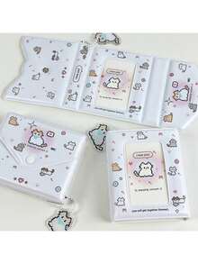 INS Cute Pixel Style Card Holder/Card 3inch One Grid-Chasing Small Card Storage Book Meal Card ID Holder - 白色像素風三吋卡包[不含掛飾] - 查看 2