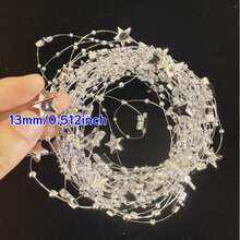 A Pack Of 5-Meter Five-Pointed Star Bead Chain Flower Garlands, Acrylic Bead Chains, Christmas Tree Decorations, Christmas Decorations, Wedding Decorations, DIY Accessories, Curtain Making, Home Crafts Vase Room Decoration, Colorful And Easy To Match. - Multicolor - View 7