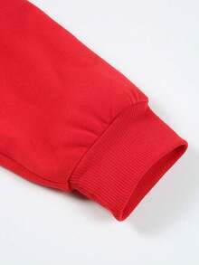 2025Women's "STRONGER Than The Storm" Motivational Crew Neck Sweatshirt - Vibrant Green Casual Pullover With Heart Accents, Cozy Fall Winter Machine-Washable Top, Ladies SweatshirtsSoft And Breathable,Gentle On The Skin,Snuggly,Long Sleeve Tops,Tops,Hoodies - 紅色 - 查看 4