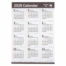 【2026年度版 カレンダー】 FSC - MX／壁貼り年間カレンダー2026ポスター／A2切  - CLP - A2 - 26 - イニシャル - チェックする 2
