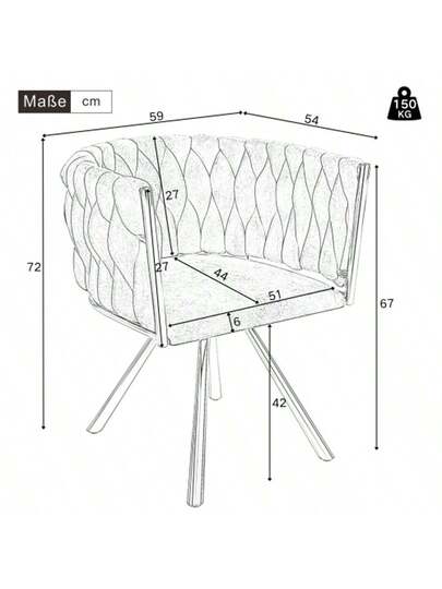 Fluwelen Dining Chair, Set Of 2, Single Verlichting Luxe Living Room Bedroom Swivel Leisure Stoel Four Metal Support Legs, Beige+Silver view 2