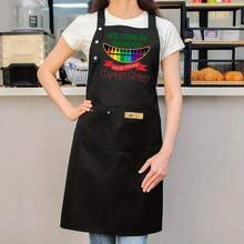 100-Day Back-To-School Crayon-Themed Chef Apron, Unisex - Colorful Kitchen Apron With Pockets, Durable And Fun Back-To-School Celebration Gift For Teachers, Students, And Cooking Classes - Bright Crayon Design, Perfect For Back-To-School Events - One Size Fits All - View 3