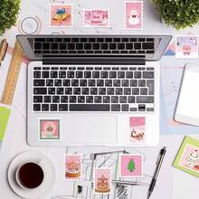 50PCS Cartoon Pink Christmas Stamps Doodle Stickers DIY Decorative Decals Phone Case Laptop Diary Guitar Cups Stationery Waterproof Stickers - Multicolor - View 7