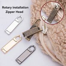 1/4/8 قطعة سحابات سوستة دوارة - سبائك الزنك عالية الجودة لاستبدال السحابات للحقائب والسترات والحقائب الظهرية والأحذية والمحافظ والمعاطف، تصميم أنيق، بنية قوية - سهلة التركيب، بدون أدوات مطلوبة، قابلة لإعادة الاستخدام للحقائب والسترات والحقائب الظهرية والأحذية والمحافظ والمعاطف