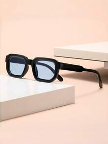 1pc Classic Square Frame Men's Glasses Small Frame Fashion Glasses, Suitable For Carnival Party, Street Photography, Tropical Beach Holiday, Beach Accessories, Beach Toys, Summer Beach Resort, Outdoor, Travel