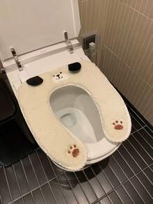 1个加厚绒面马桶垫，秋冬季加厚绒面马桶垫，自粘式，舒适保暖柔软。 - 彩色 - 查看 7