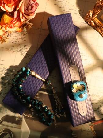 1 st nytt set med bönepärlräknare, Ramadan, jul, Halloween, högtider, exklusiv förpackning inkluderar räknare, armbandsset med räknare, elektronisk manuell knappräknare