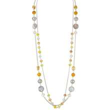 Noessla Layered Long Necklaces For Women Crystal Beaded Statement Necklace Sweater Silver Chain With Gifts Box Jewelry{Inchcolor_nameinch:InchYellowinch} - 黃色 - 查看 1