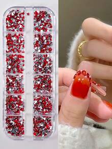 1 Box Of 1500pcs Mixed Nail Art Decorations, Popular Resin Flat Bottom Irregular Rhinestones, Mini Acrylic Nail Diamonds, Accessories, Glitter Nails, Nail Art Parts, Ribbon Nail Supplies Nail Gems - Multicolor - View 17