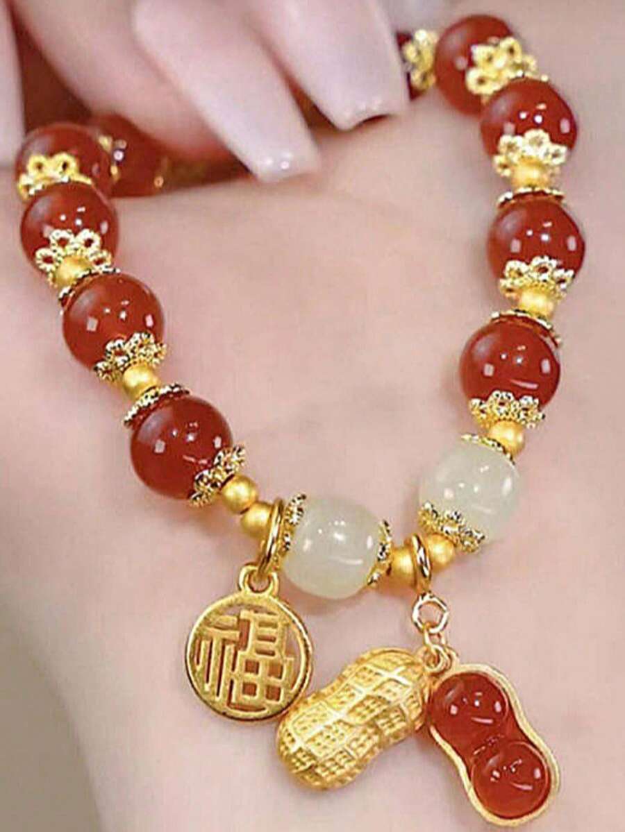 1pc Auspicious Peanut Isn Niche Design New Chinese Style Lucky Bracelet