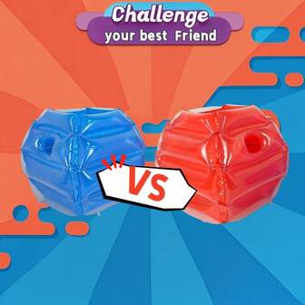 Uppblåsbar bläckfisk-dodgeball - Röd & Blå PVC-vikbar design, lämplig för utomhus-/inomhuslekar, avkoppling och social interaktion - För åldrar 14+