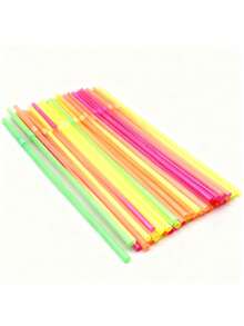 100/200/300 Flexible Straws, Multi-Purpose Durable Straw Set (Suitable For Outdoor Food Activities)