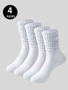 2 双/4 双女童针织袜，过膝袜，女童舒适踝袜，女童舒适及膝袜，春夏