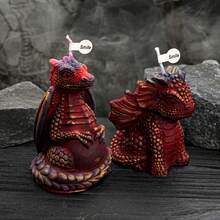 Moldes de silicona para velas con diseños de dragones fantásticos surtidos - Abrazando, meditando, eclosionando huevos y talla grande estilos, duraderos para velas, resina, arte de arcilla, manualidades de decoración del hogar DIY - Blanco - Ver 12