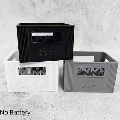 AAA/AA Battery Storage Box - High Capacity, 30/20 Slots, Durable Plastic Material, Battery Organizer, Decorative Battery Rack, Stackable Design - Batteries Not Included - Battery Holder