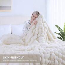 1pc Luxury Faux Mink Fur Plush Blanket, Thick Double-Layer Soft Fluffy Throw Blanket With Cloud-Like Feeling, Suitable For Home, Living Room, Bedroom, Sofa, Also A Great Gift To Upgrade Home Living Quality