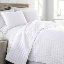 Full/Queen Quilt Bedding Set, Microfiber Quilts Queen Size, Coverlet, Stain & Pet Hair Resistant Bedding, Full Size Bedspread With 2 Pillow Shams, Bone, 2025 - 25 - 白色圓圈針跡 - 查看 1