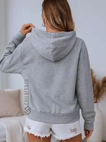 Kit Of 2 Hooded Sweatshirts, Casual Basic Style, Unisex Winter Set - - Gray/Gray - View 4