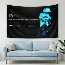 StyleNest Interior -  Ever Since I Was A Jit Timeless Rapper Tweet Tapestry Flag Banner Wall Decor - Bedroom Living Room - 彩色 - 查看 3