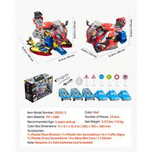 Motorcycle Engine Toy, 25 Pieces, Motorcycle Mechanic Toy With Removable Parts, Lights & Sounds, Simulated Riding & Track Racing, Kids Mechanic Workshop Set For Toddler 3 Years And Up, Red - Red - View 7