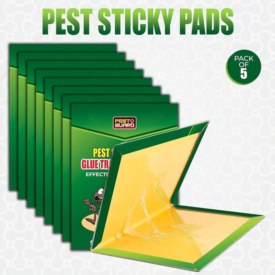 5 PCS Pest Sticky Boards Glue Traps Pads Multi-Use Sticky Boards For Kitchen UK - Yellow - View 1