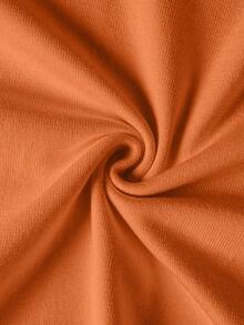 Men's Solid Color Crew Neck Long Sleeve Casual Versatile Lightweight Sweater, Loose Knit Top - Orange - View 8